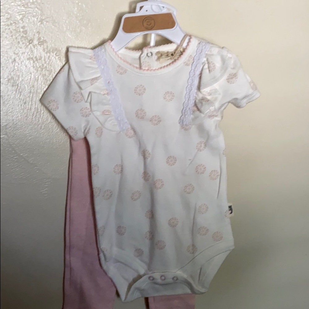 Rabbit and Bear girls 2 PC Pant Onesie Set size6/9